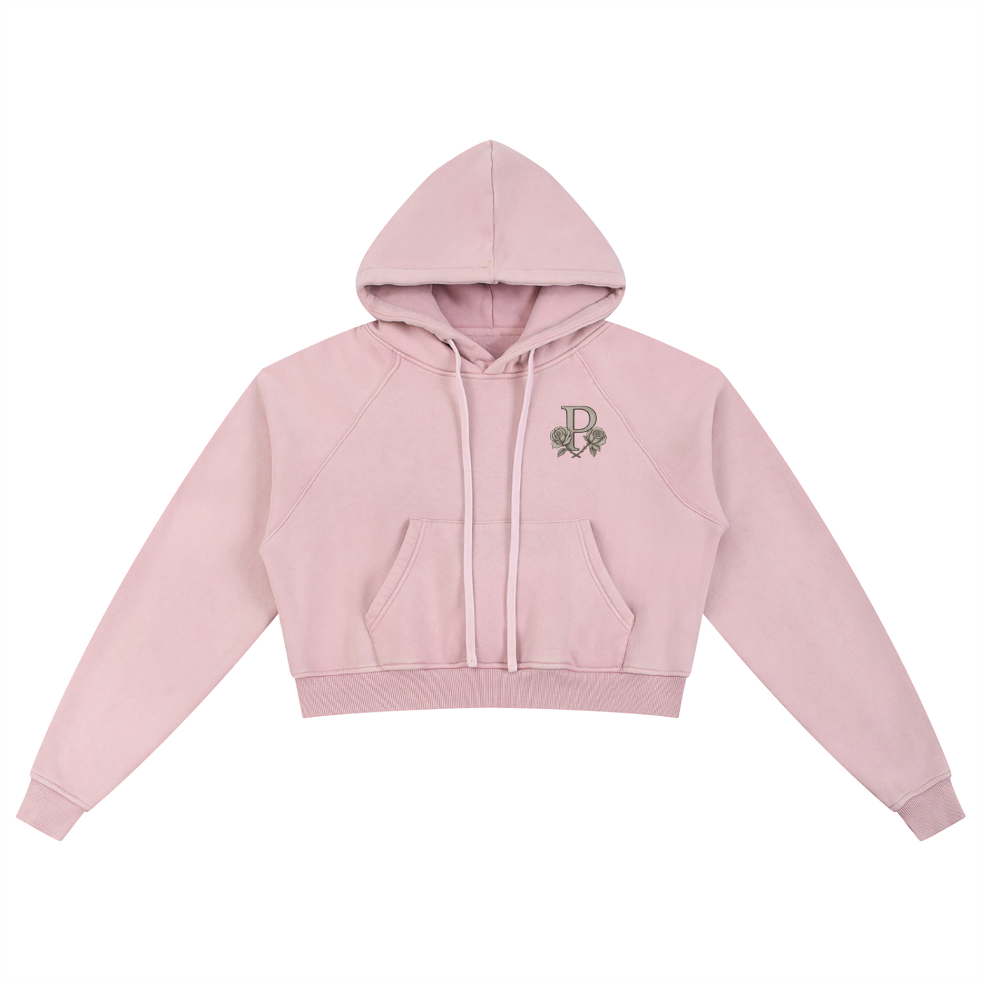 Two Faced Snow Washed Cropped Hoodie