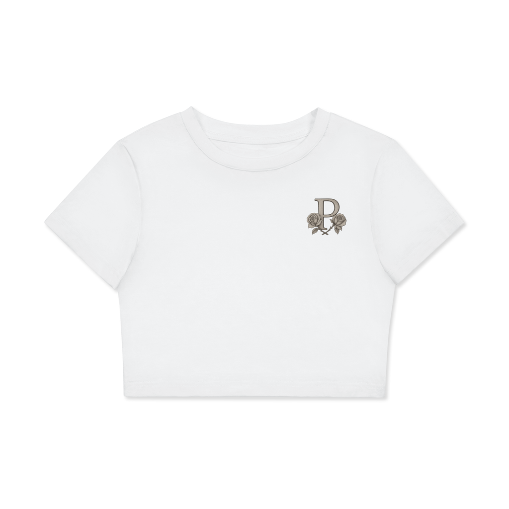 Two Faced Fitted Crop Cotton T-Shirt