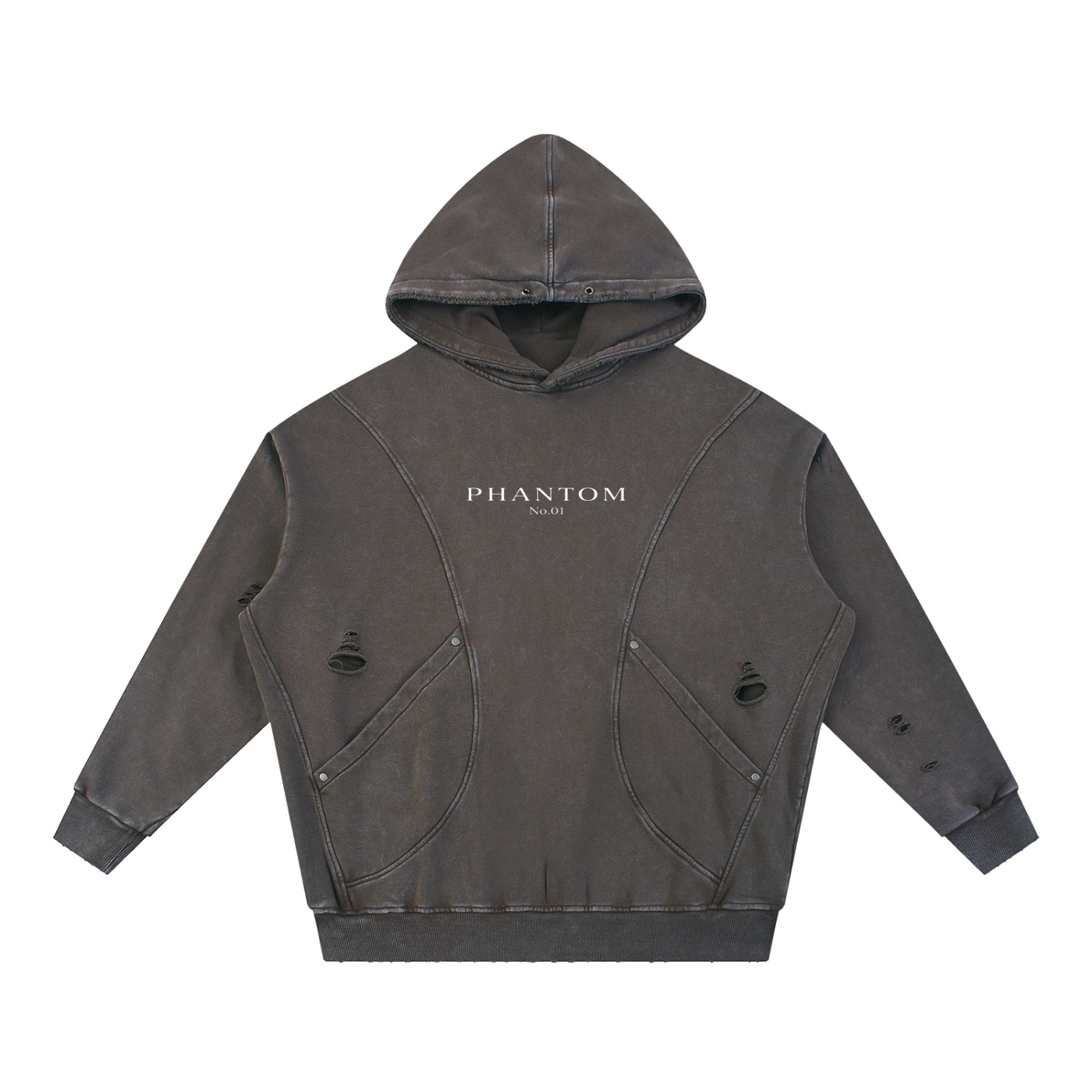 Phantom No.01 "Axis Mark" Distressed Hoodie