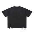 "No.01 Cross" Raw-Hem T-Shirt