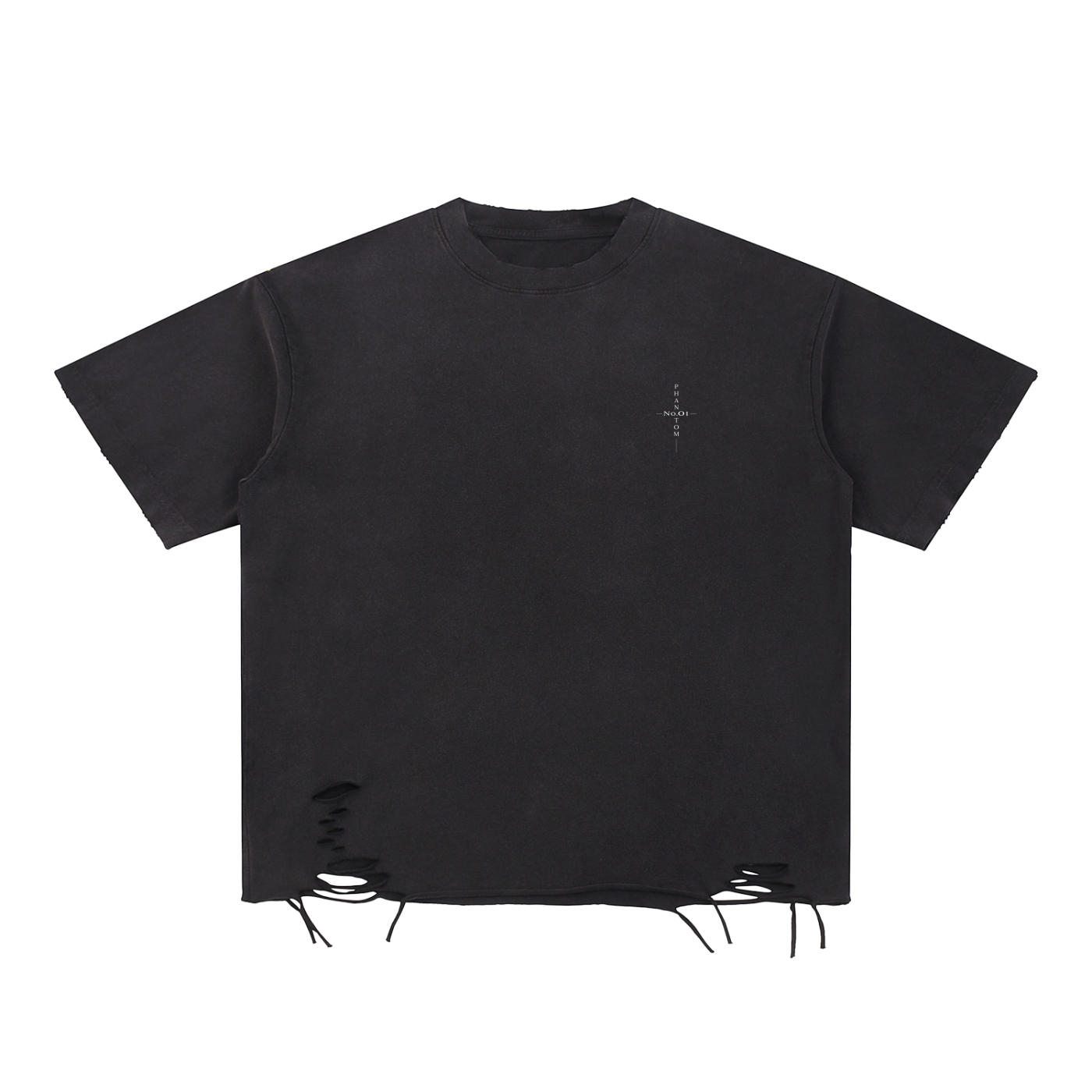 "No.01 Cross" Raw-Hem T-Shirt