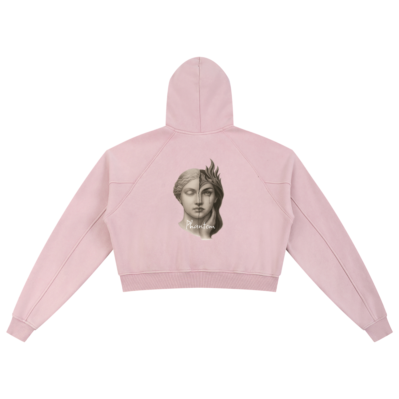 Two Faced Snow Washed Cropped Hoodie