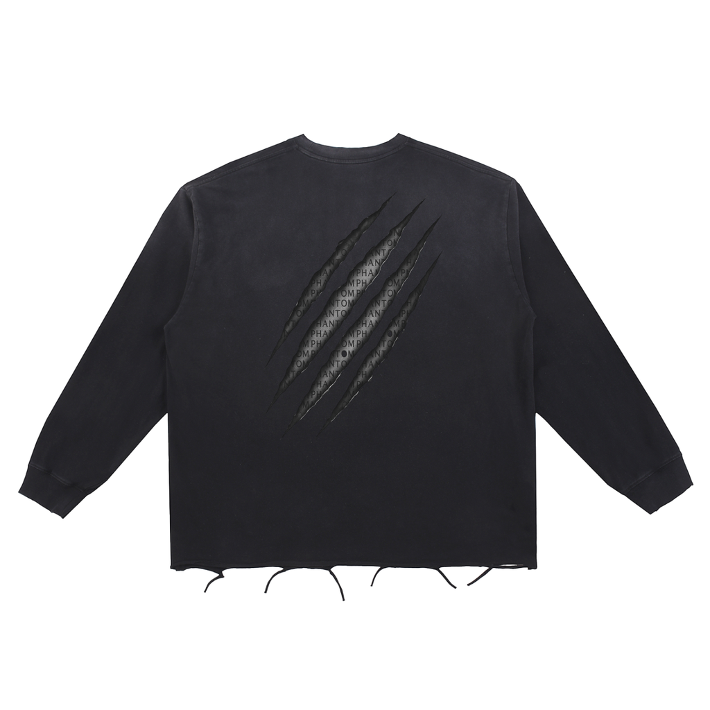 Claw Through Raw Edge Cotton Crewneck