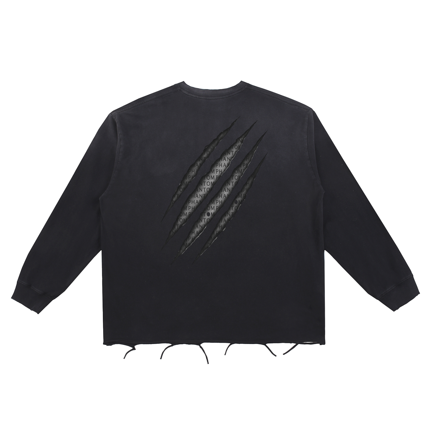 Claw Through Raw Edge Cotton Crewneck