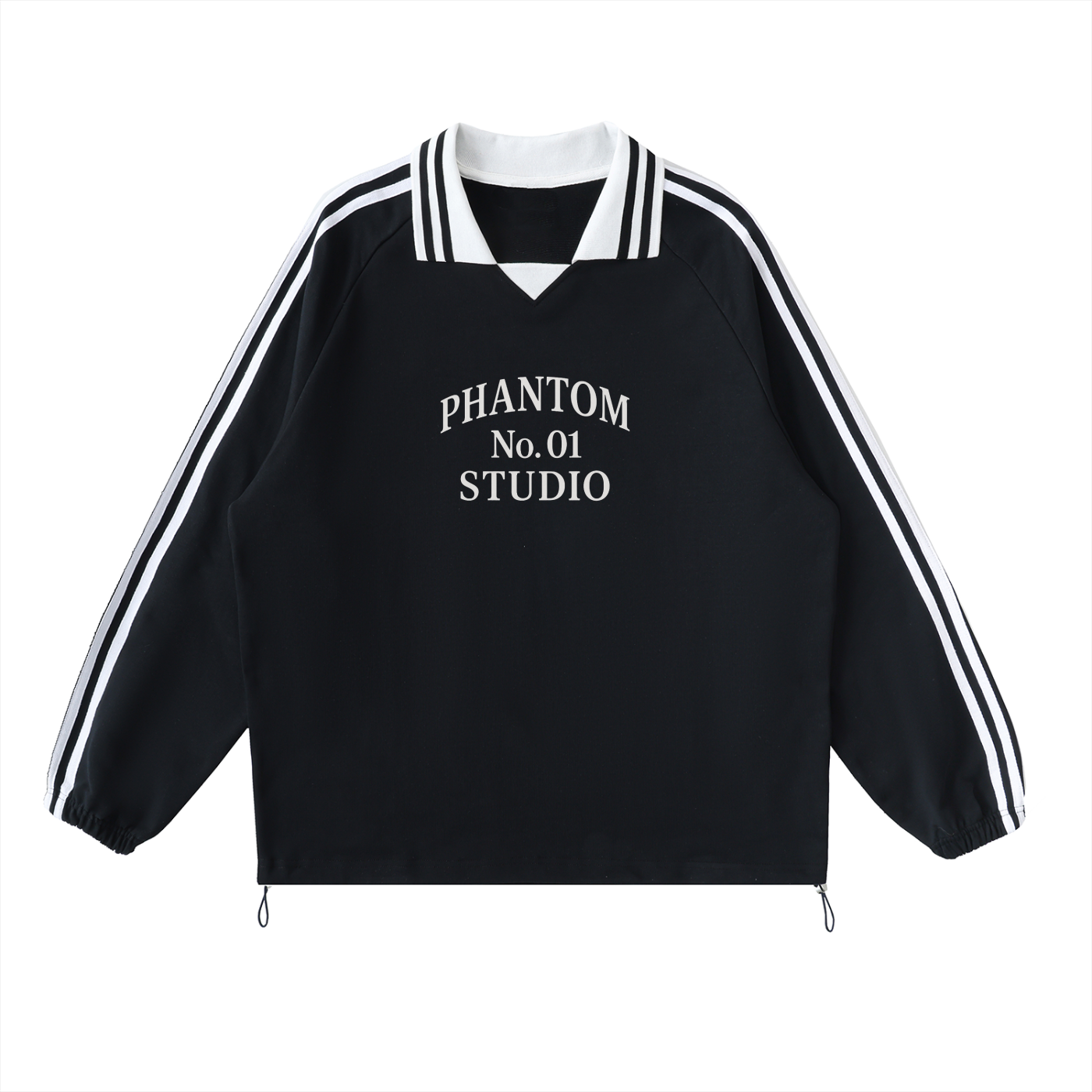 Studio Contrast Striped Collar Sweatshirt