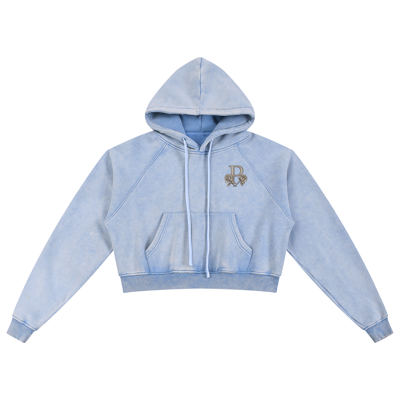 Two Faced Snow Washed Cropped Hoodie