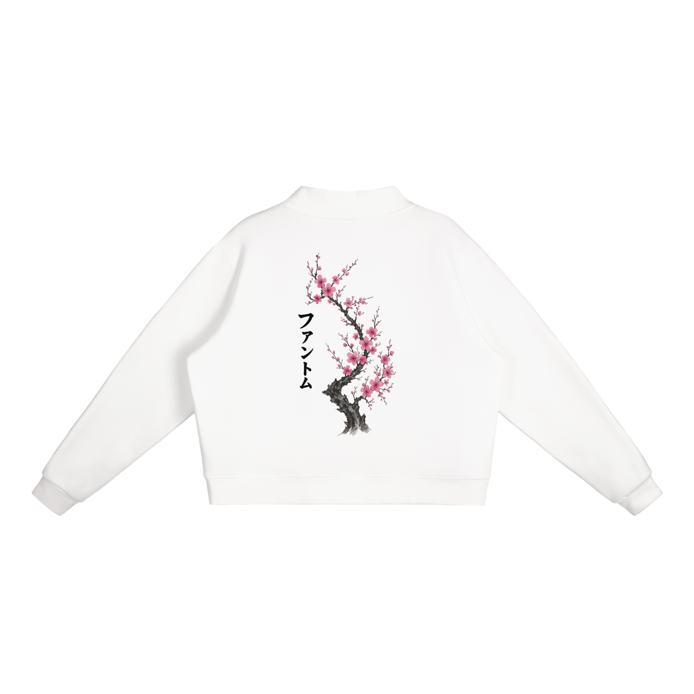 Cherry Blossom Mock-Neck Crew Sweatshirt