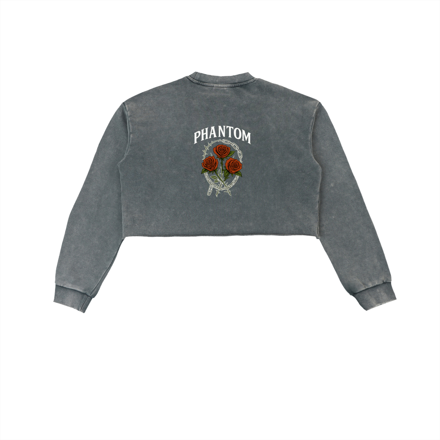 Chains & Roses Snow Washed Cropped Sweatshirt