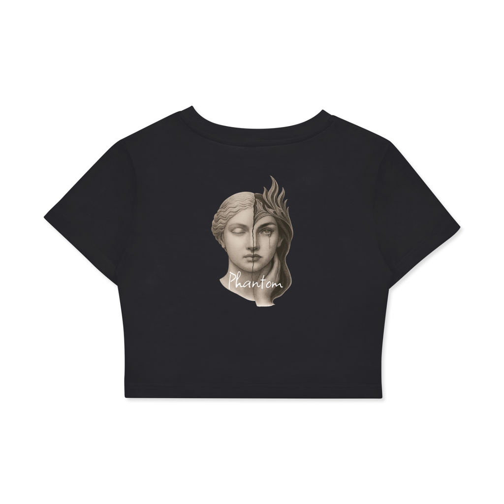 Two Faced Fitted Crop Cotton T-Shirt