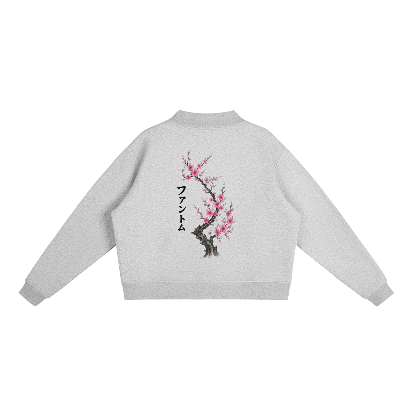 Cherry Blossom Mock-Neck Crew Sweatshirt