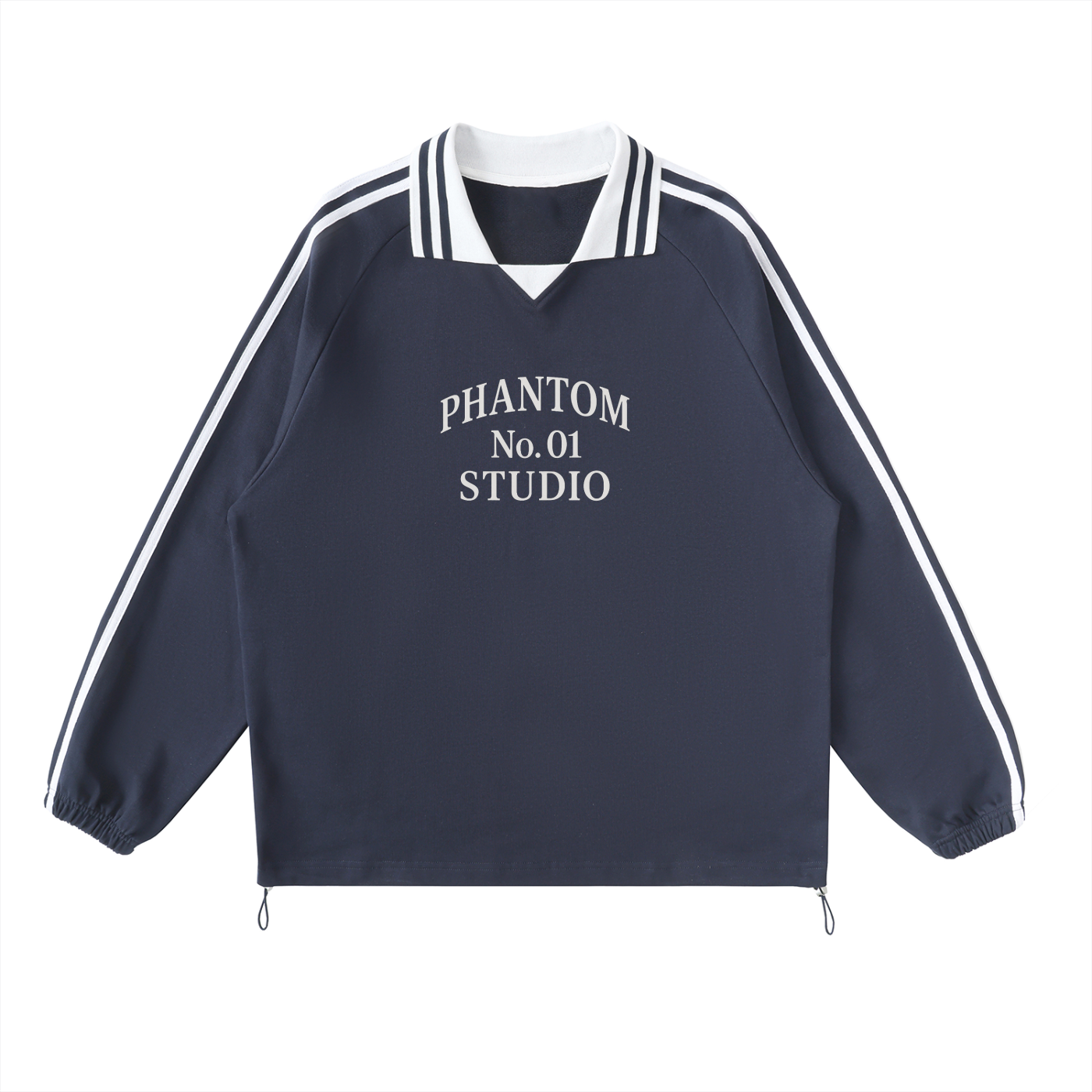Studio Contrast Striped Collar Sweatshirt