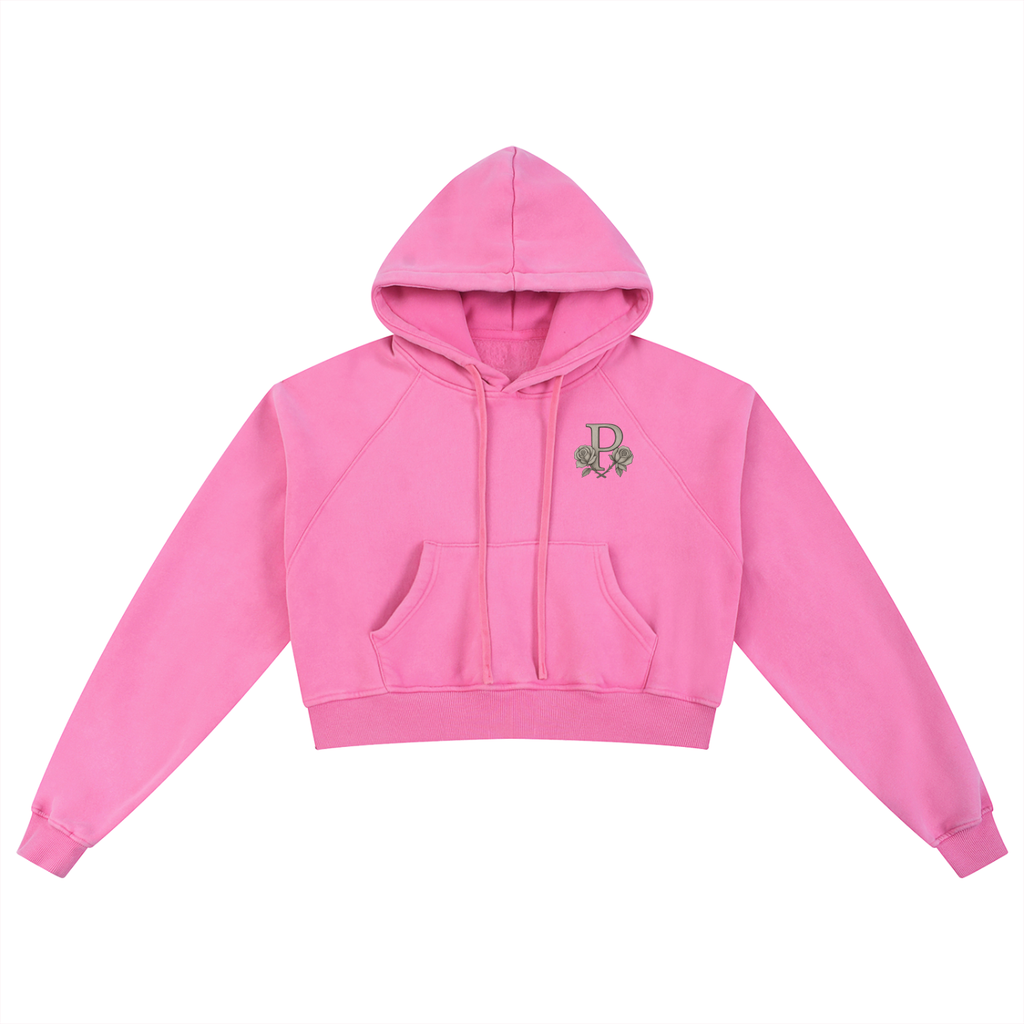 Two Faced Snow Washed Cropped Hoodie