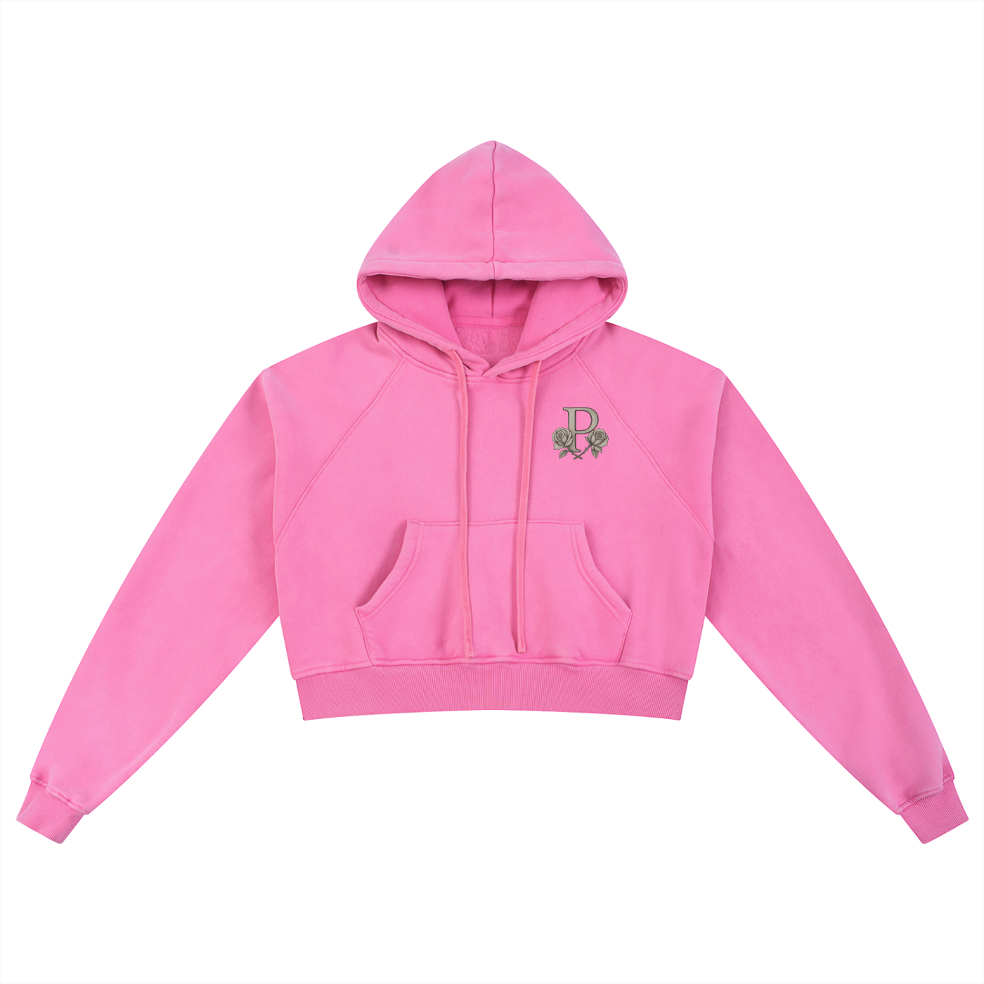 Two Faced Snow Washed Cropped Hoodie