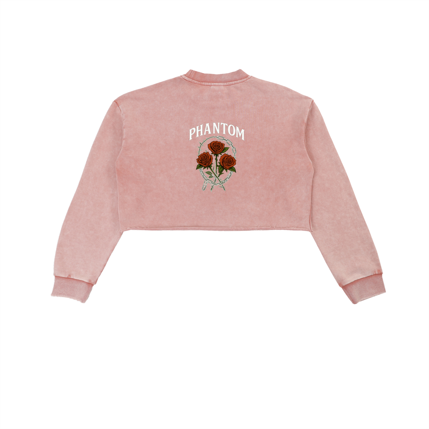 Chains & Roses Snow Washed Cropped Sweatshirt