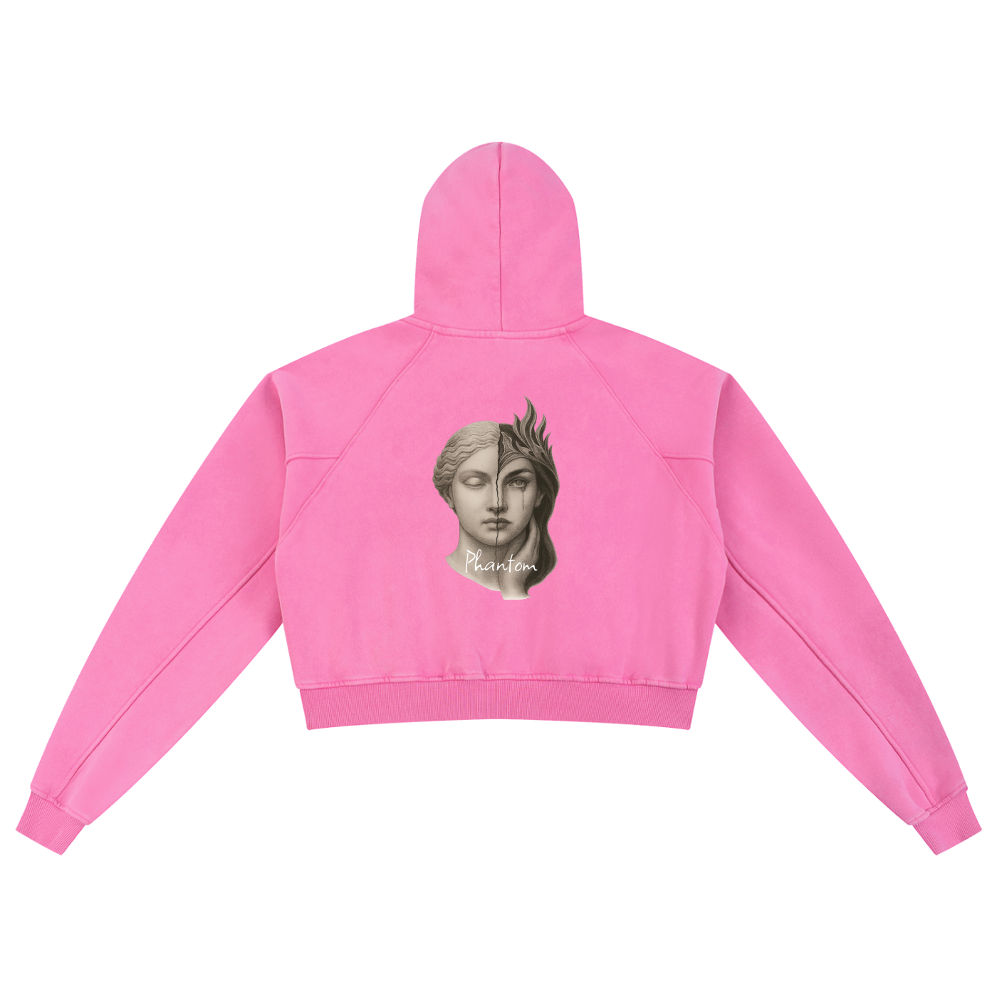 Two Faced Snow Washed Cropped Hoodie