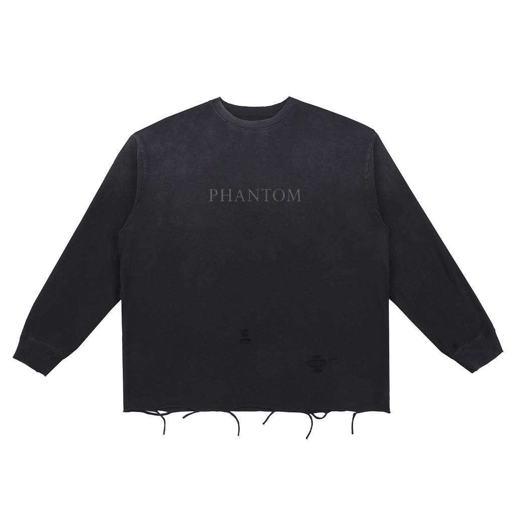 Claw Through Raw Edge Cotton Crewneck