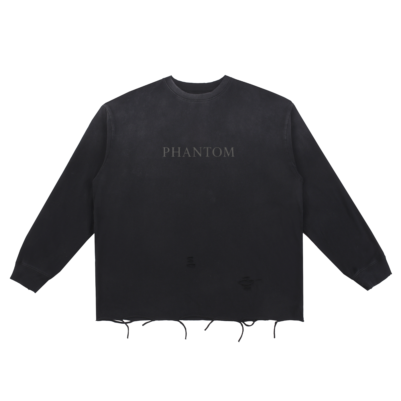 Claw Through Raw Edge Cotton Crewneck