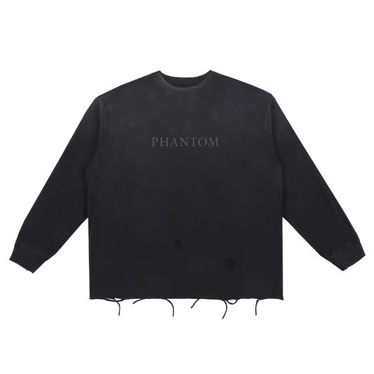 Claw Through Raw Edge Cotton Crewneck