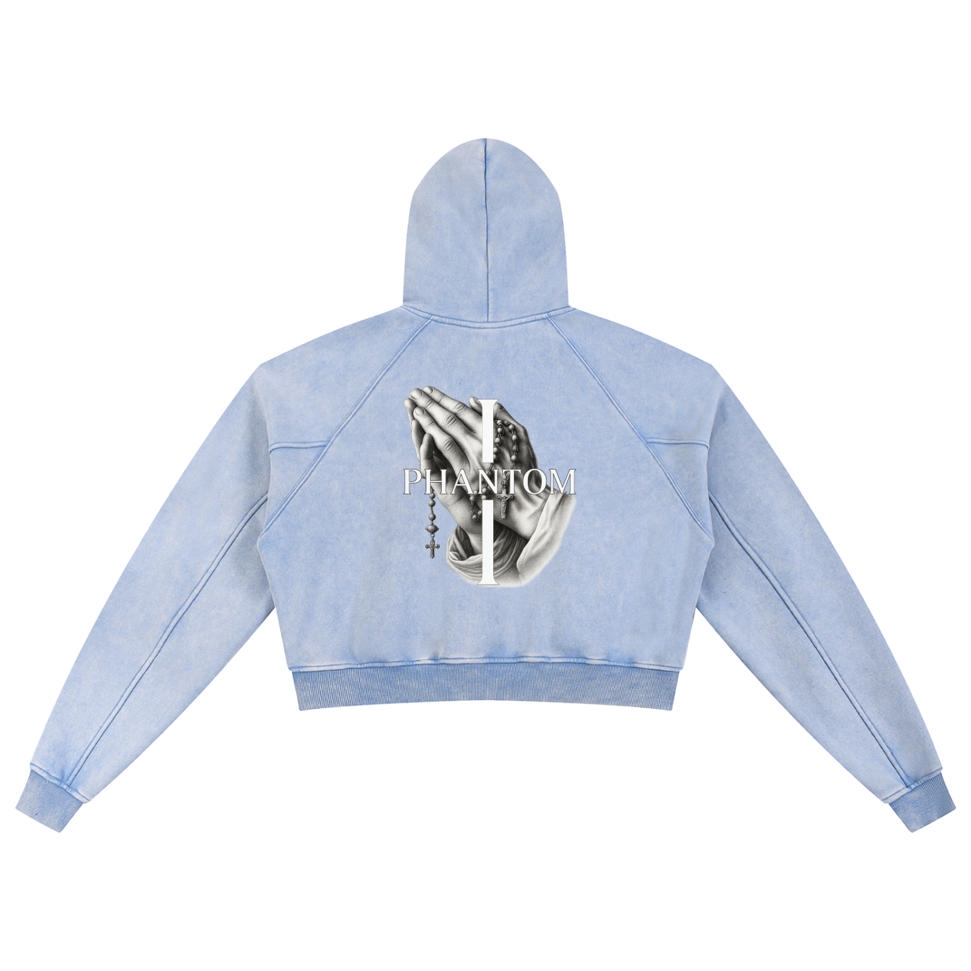 Blessed Snow Washed Cropped Hoodie