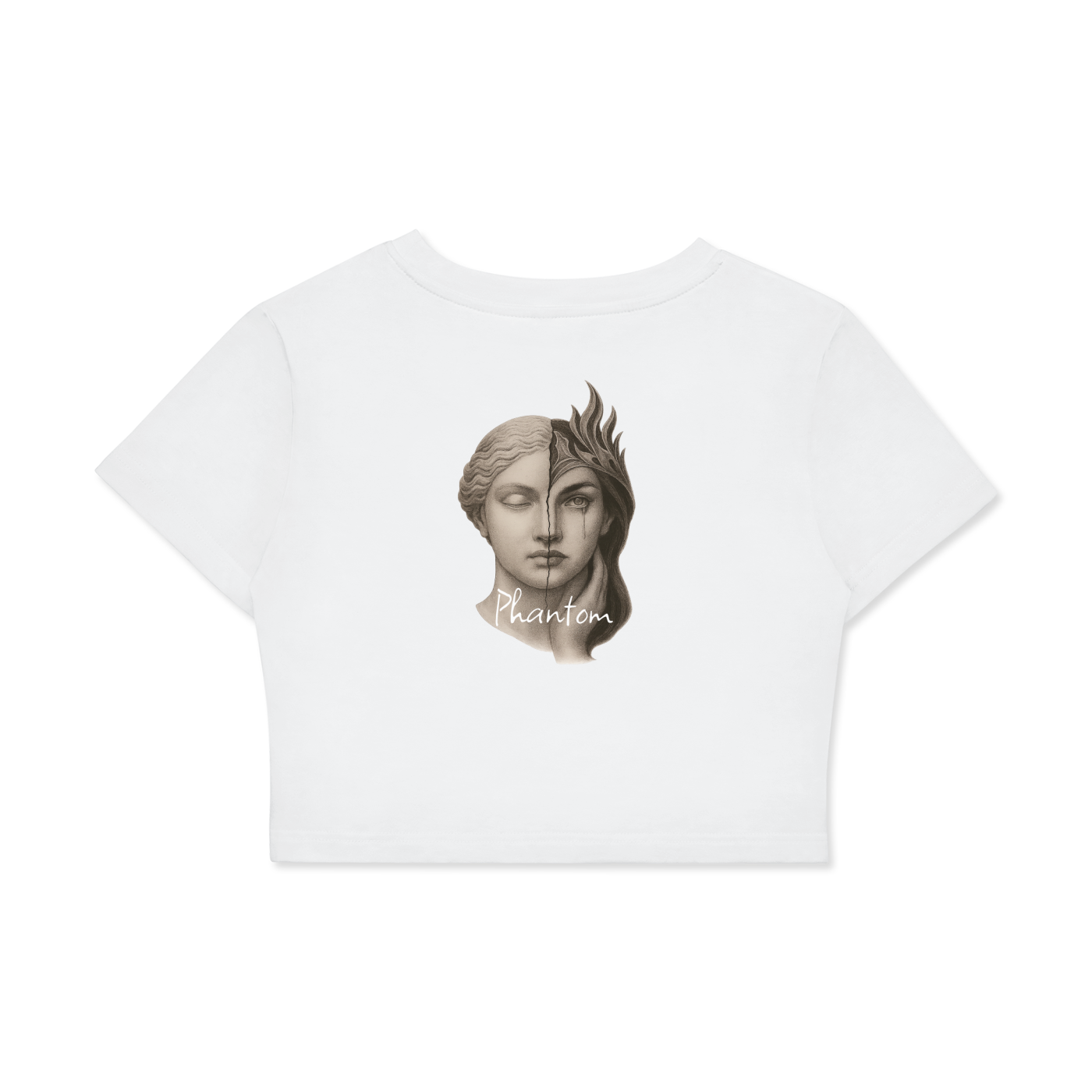 Two Faced Fitted Crop Cotton T-Shirt