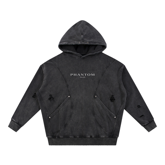 Phantom No.01 "Axis Mark" Distressed Hoodie