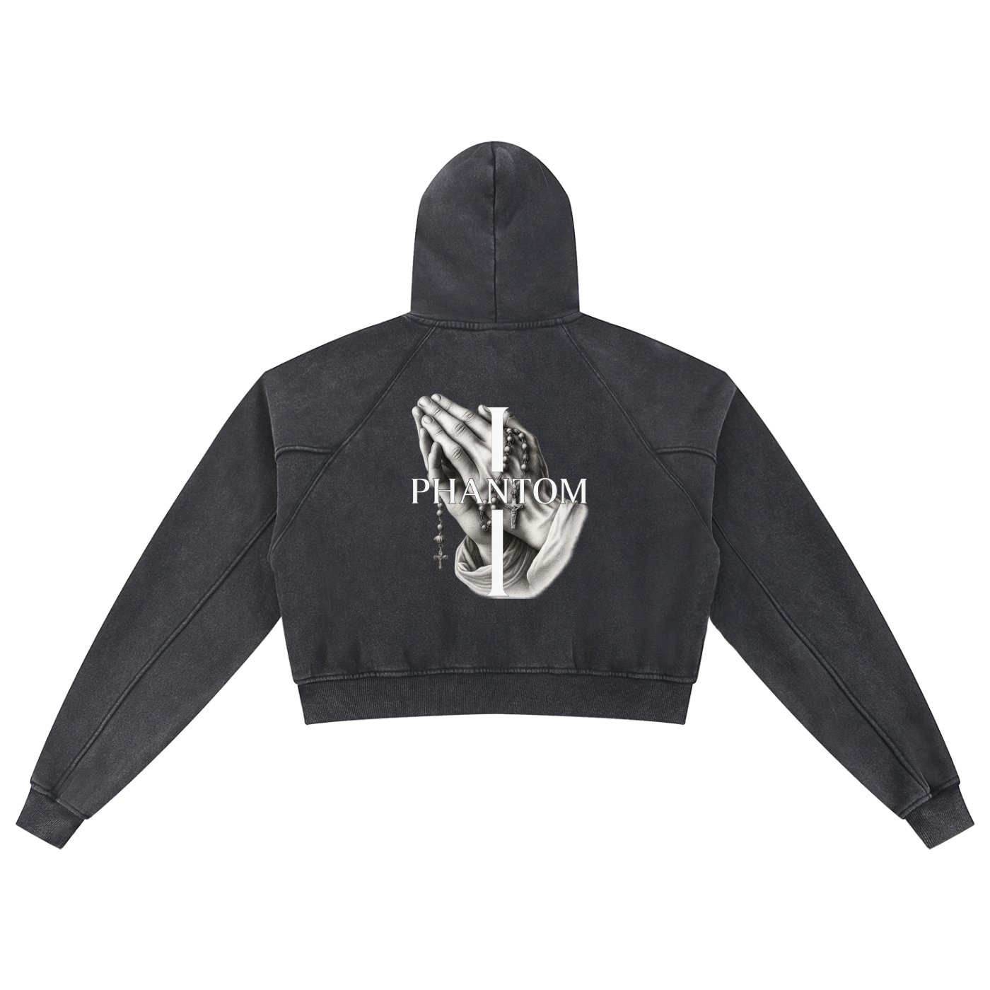 Blessed Snow Washed Cropped Hoodie