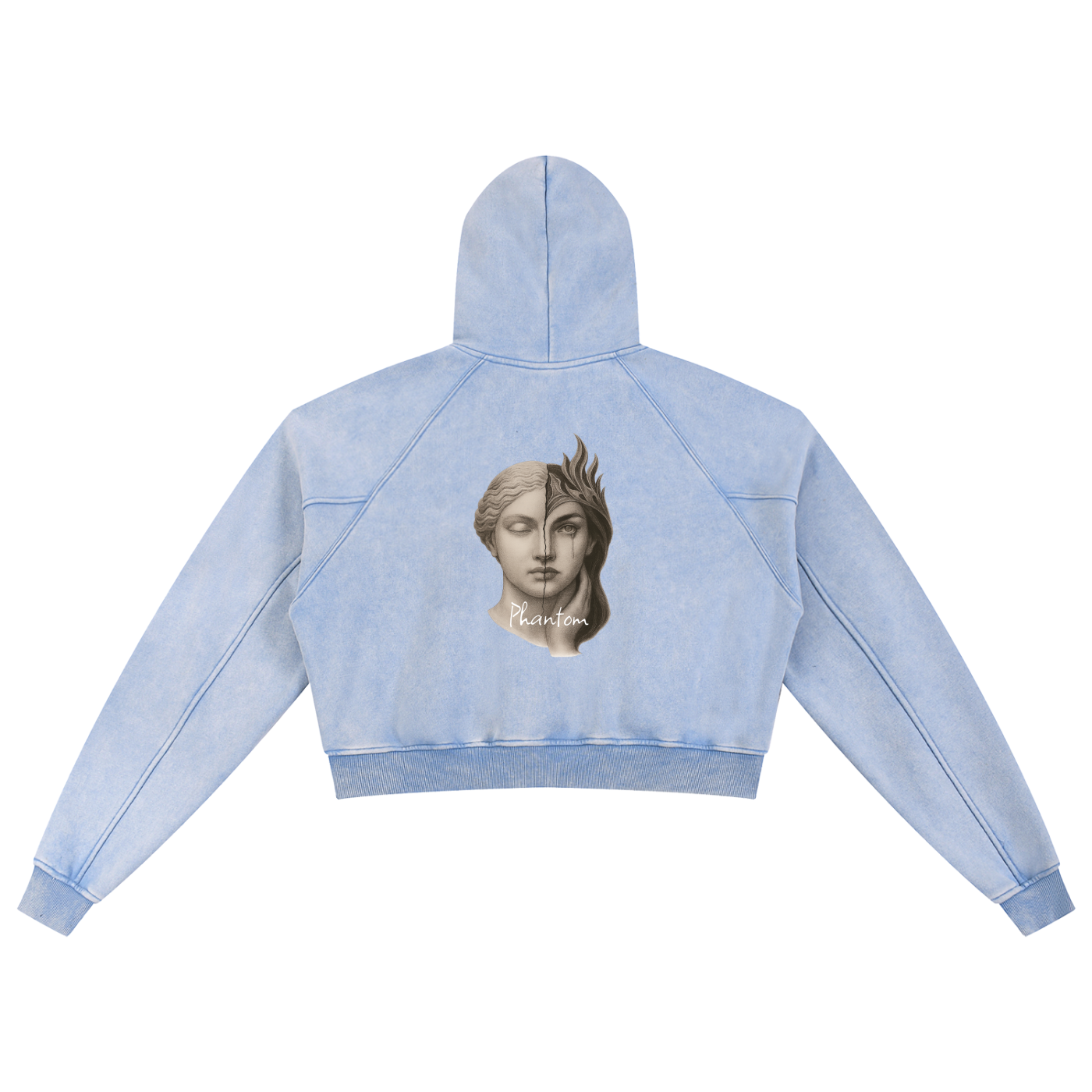 Two Faced Snow Washed Cropped Hoodie