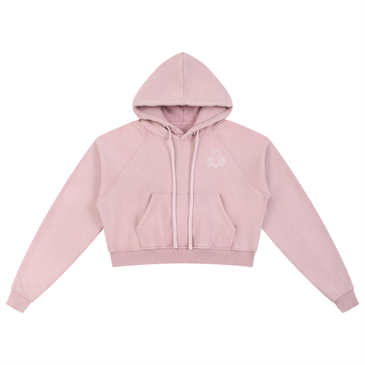 Blessed Snow Washed Cropped Hoodie