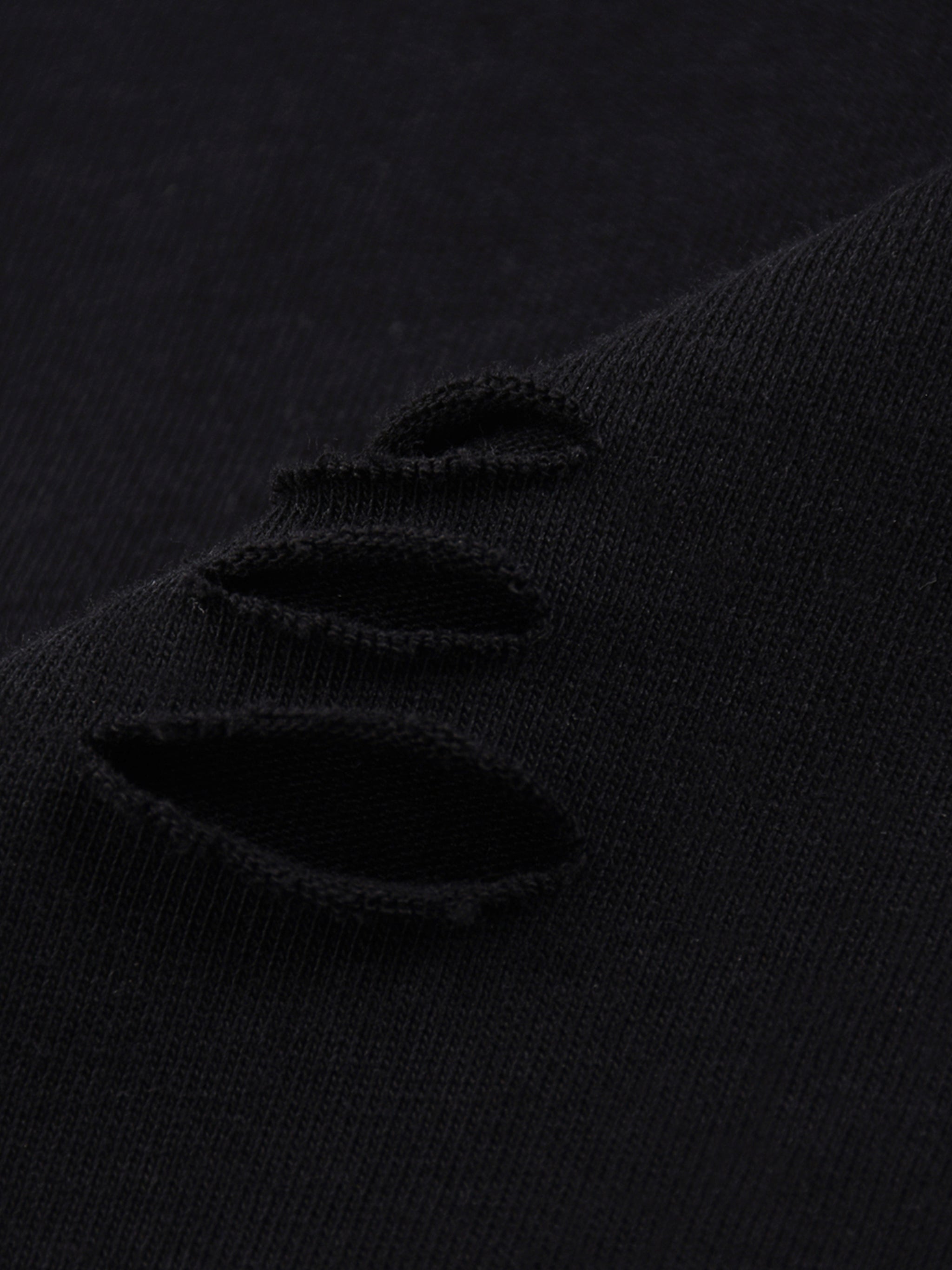 Claw Through Raw Edge Cotton Crewneck